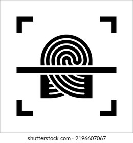Scanned finger Icon Flat Style Isolated Vector Illustration on white background. eps 10