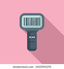 Scanner device icon flat vector. Connection sign scan. Smart bar
