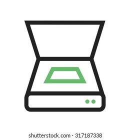 Scanner, document, scan icon vector image. Can also be used for computer and hardware. Suitable for use on web apps, mobile apps and print media.