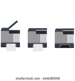 Scanner. Document scanning. Xerox, vector illustration