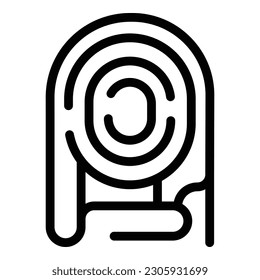 Vector de contorno del icono del escáner. Firma criminal. Seguridad clave