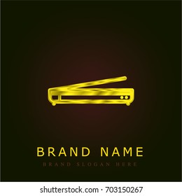 Scanner golden metallic logo