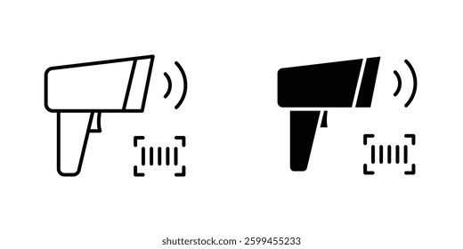 Scanner gun flat simple vector icons illustration set.