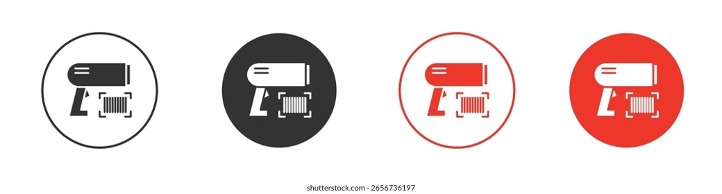 Ícone de arma de scanner para logotipo, símbolo de sinal de vetor para design