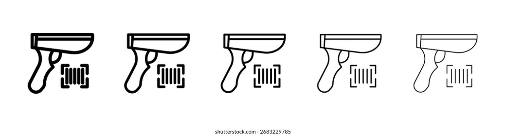 Icono de la pistola del escáner para el concepto móvil y el Diseño web.