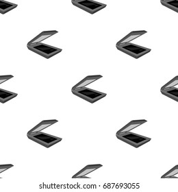 Scanner icon in cartoon style isolated on white background. Personal computer accessories symbol stock vector illustration.