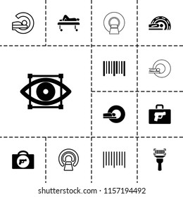 Scanner icon. collection of 13 scanner filled and outline icons such as briefcase with weapon, bar code, mri. editable scanner icons for web and mobile.