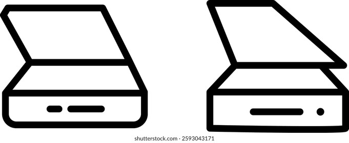 "Scanner Icon Design Symbol Set for Document Imaging and Storage"
