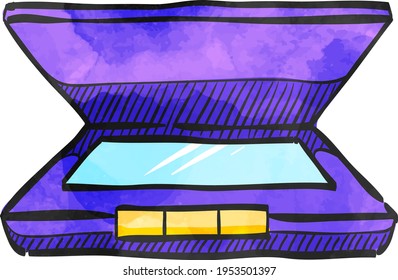 Icono de escáner en color de estilo plano.