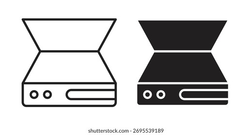 Colección de ilustraciones de iconos de escáner. contorno de trazo editable y estilo plano