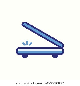 icono del escáner, gadget de tema de icono azul aislado