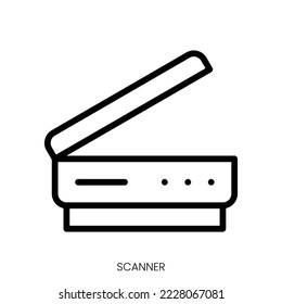 scanner icon. Line Art Style Design Isolated On White Background