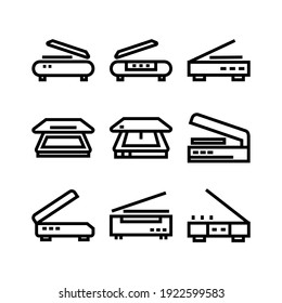 icono del escáner o logotipo símbolo de signo aislado ilustración vectorial - Colección de iconos vectoriales de estilo negro de alta calidad

