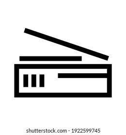 Scanner-Symbol oder Logo einzeln auf Zeichen, Vektorgrafik - hochwertige Vektorsymbole in schwarzem Stil

