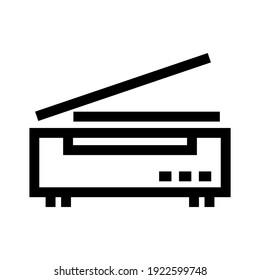 Scanner-Symbol oder Logo einzeln auf Zeichen, Vektorgrafik - hochwertige Vektorsymbole in schwarzem Stil
