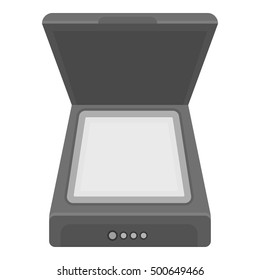 Scanner icon in monochrome style isolated on white background. Typography symbol stock vector illustration.