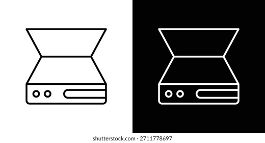 Esquema del icono del escáner. Vector aislado pictograma para el Web