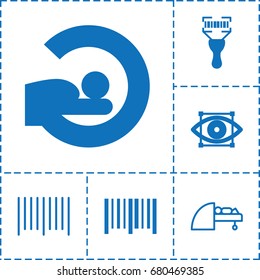Scanner icon. set of 6 scanner filled and outline icons such as mri, bar code, bar code scanner