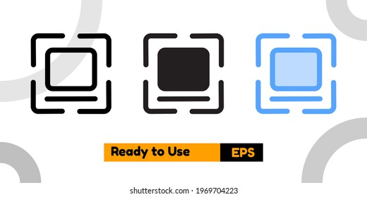scanner icon with three style for social media, website, and presentation