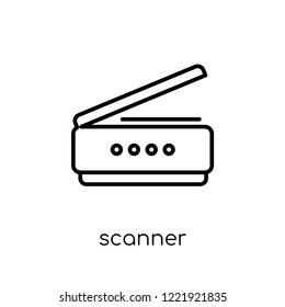 scanner icon. Trendy modern flat linear vector scanner icon on white background from thin line Electronic devices collection, outline vector illustration