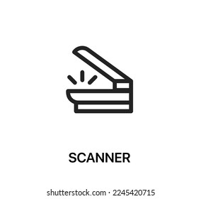 scanner icon vector. Linear style sign for mobile concept and web design. scanner symbol illustration. Pixel vector graphics - Vector.