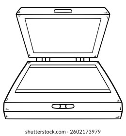 scanner illustration hand drawn outline vector