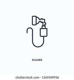 scanner outline icon. Simple linear element illustration. Isolated line scanner icon on white background. Thin stroke sign can be used for web, mobile and UI.