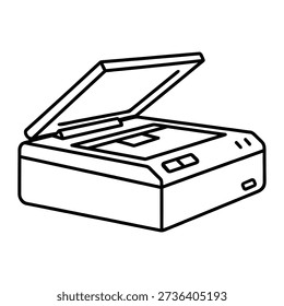 Scanner Outline Vector Icon for Business Document Processing