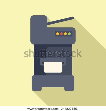 Scanner printer icon flat vector. Eco ecology device. Digital document