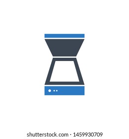 Scanner related vector glyph icon. Isolated on white background. Vector illustration.