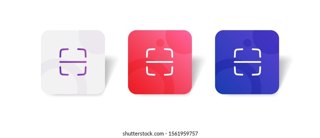 scanner round icon in outline and solid style with colorful smooth gradient background, suitable for mobile and web UI, app button,  infographic, etc