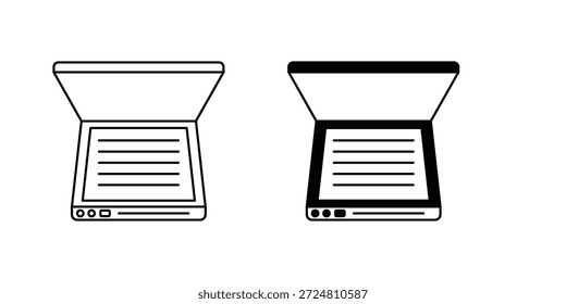 Scanner-Set-Symbol auf weißem Hintergrund, Vektorgrafik