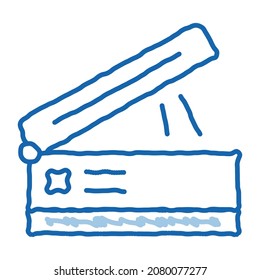scanner for work sketch icon vector. Hand drawn blue doodle line art scanner for work sign. isolated symbol illustration