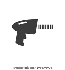 Icono de barcode de exploración aislado en gráfico de vectores en blanco y negro