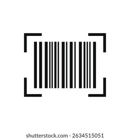 Scanning barcode icon vector, on white background.