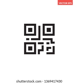 Scanning black simple qarcode on phone screen icon, simple flat design interface element for app ui ux, interface, web, button, eps 10 vector isolated on white background