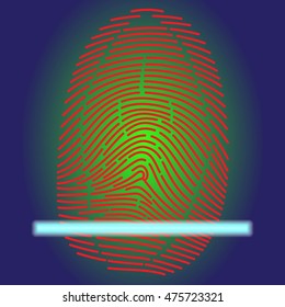 Scanning a fingerprint.