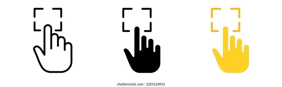 Scanning fingerprint line icon. Biometry, privacy, hand, index finger, scanner, personal information, prootection, recognize. Vector icon in line, black and colorful style on white background