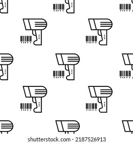 scanning icon pattern. Seamless scanning pattern on white background.