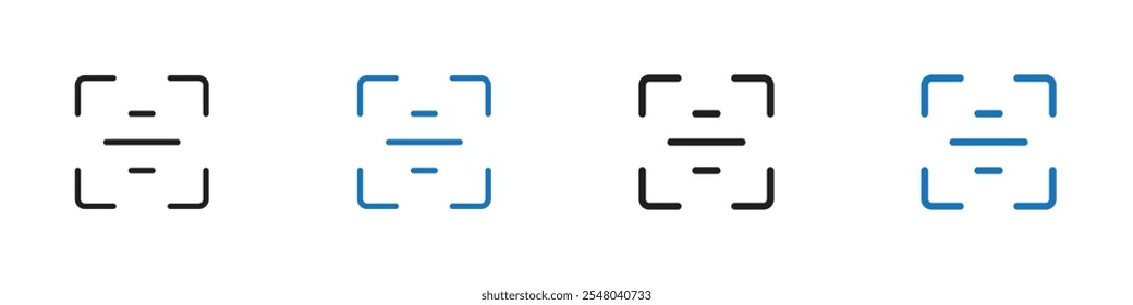 Scanning icon Vector set outline