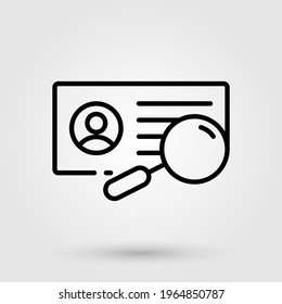 Scanning ID card icon. Card scanner symbol.