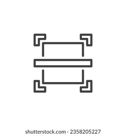 Scanning identification line icon. linear style sign for mobile concept and web design. Scan square outline vector icon. Symbol, logo illustration. Vector graphics