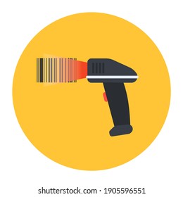 
Scanning machine with price label showing concept of barcode scanner icon