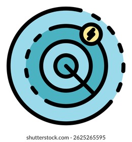 Scanning malware icon. Outline scanning malware vector icon color flat isolated
