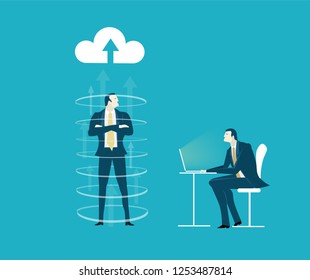Scanning of personal data, concept illustration. 