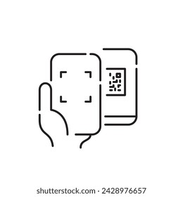 Scanning qr code from another smartphone. Using it for funds transfer or easy links access. Pixel perfect icon