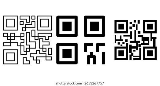 QR-Code wird gescannt. QR-Code-Symbol. Symbolvorlage für Grafik- und Webdesign-Kollektion, Logo, Vektorgrafik.
