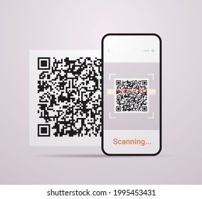 scanning QR code on smartphone screen electronic digital technology machine readable barcode verification