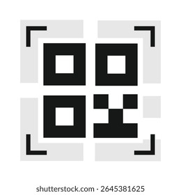 Scanning QR code with red laser line, digital access, mobile payment, barcode reader concept, modern flat vector illustration on white background.