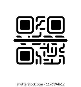 Scanning QR code. Technology icon. Black on white background